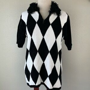 Lisa International Quarter Zip Sweater Top Size M EUC